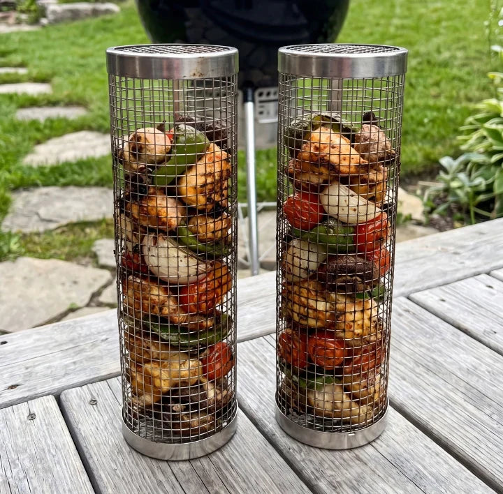 Grill baskets in the garden
